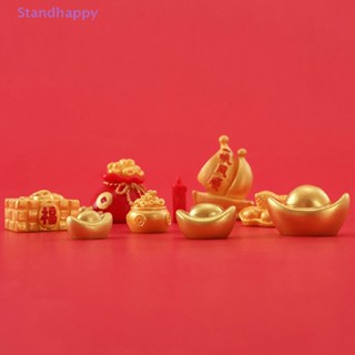 Standhappy เครื่องประดับเรซิ่น รูปต้นไม้ปีใหม่ ขนาดเล็ก สีทอง สําหรับตกแต่ง 2023