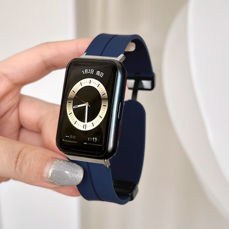 สายนาฬิกาข้อมือซิลิโคน ของแท้ สําหรับ Huawei Watch Fit 2 Smart Watch Band Magnetic Buckle Band for Huawei Fit Fit New Bracelet Wristband