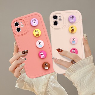 เคสซิลิโคนนิ่ม ลายการ์ตูนถั่ว M 3D สําหรับ iPhone 11 12 13 14 Pro MAX Plus Mini X XR XS MAX 6 S 7 8 Plus SE 2020 11Pro 12pro 13Pro