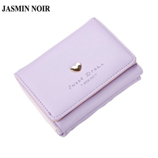 Jasmin NOIR กระเป๋าสตางค์ ใบสั้น หนัง PU เรียบง่าย สําหรับผู้หญิง