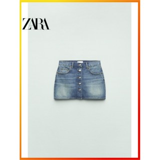 Zara NEW TRF กระโปรงสั้น เอวสูง สําหรับผู้หญิง 2569090 401