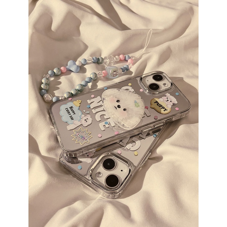 เคสโทรศัพท์มือถือกระจก ลายการ์ตูนสุนัข สําหรับ Apple Iphone 11 14pro 13 12 11promax Xs 14Promax 14plus 13 12pro 12 11 pro max Xr Xs max 7 8 Plus 13 pro max 13 12 12pro 11promax