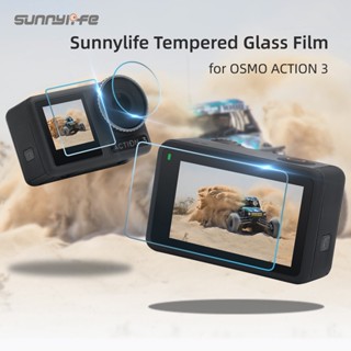 Sunnylife ฟิล์มกระจกนิรภัยกันรอยหน้าจอเลนส์กล้อง สําหรับ DJI OSMO Action 3 Sport Camera