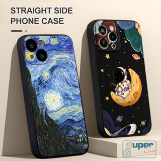 เคสโทรศัพท์มือถือนิ่ม ขอบตรง ลายการ์ตูนภาพวาดสีน้ํามัน NASA สําหรับ Infinix Hot 12 11 10 9 Play Smart 4 5 6 Plus Hot 11 8 11s 9 12 20 10t 20s 10s 12i 10Lite 12pro Note 11 12 G96 8 12 เคส TPU