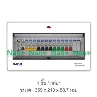 ตู้คอนซูมเมอร์ยูนิต NANO PLUS เมน+14ช่อง (พร้อมRCBO 40A,50A,63A+ลูกย่อย 12 ลูก)