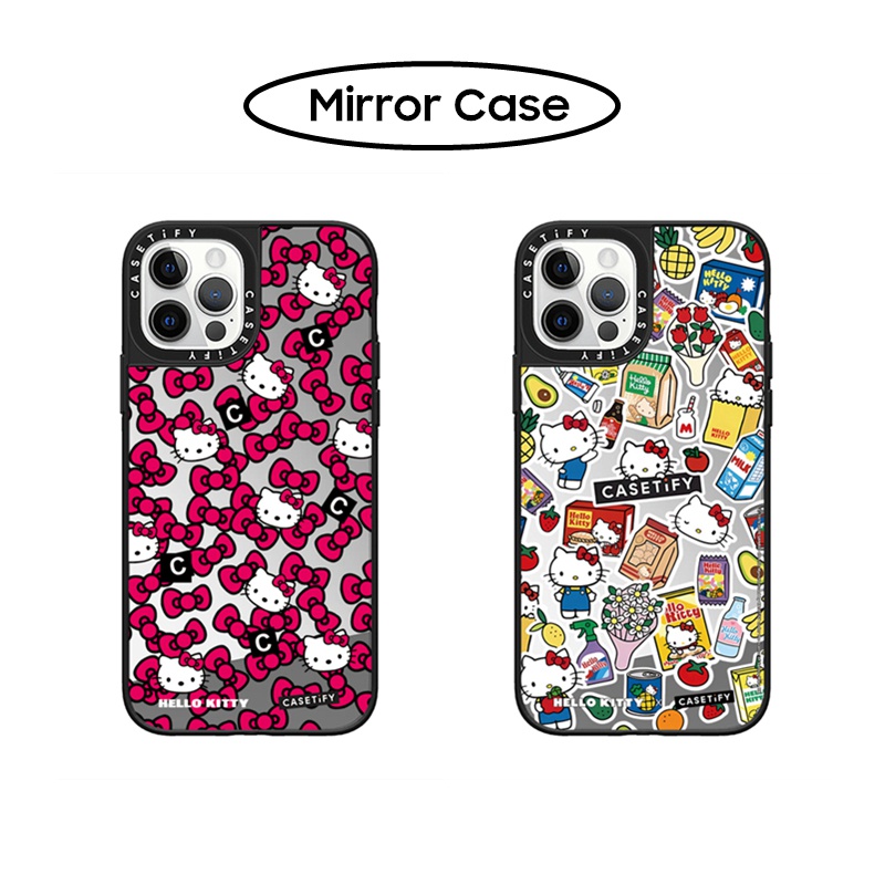 Casetify เคสโทรศัพท์มือถือแบบกระจกแข็ง ลาย Hello Kitty JISOO สําหรับ iPhone 11 12 13 14 Pro Max