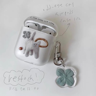 เคสหูฟังบลูทูธ ซิลิโคนนิ่ม ลายแมวน่ารัก สําหรับ Airpods 3 1 2 Pro Pro2