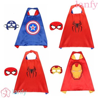 Lanfy เสื้อคลุมคอสเพลย์ Marvel Spiderman Iron Man สไปเดอร์แมนสําหรับเด็ก