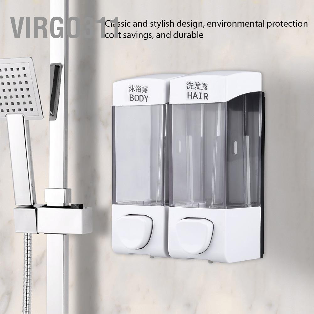 Soap Dispensers, Holders & Boxes 179 บาท Virgo311 2x350ml ห้องน้ำติดผนังสบู่กล่องแชมพูเจลทำความสะอาดเครื่องจ่ายโลชั่นปั๊มของเหลว Home & Living