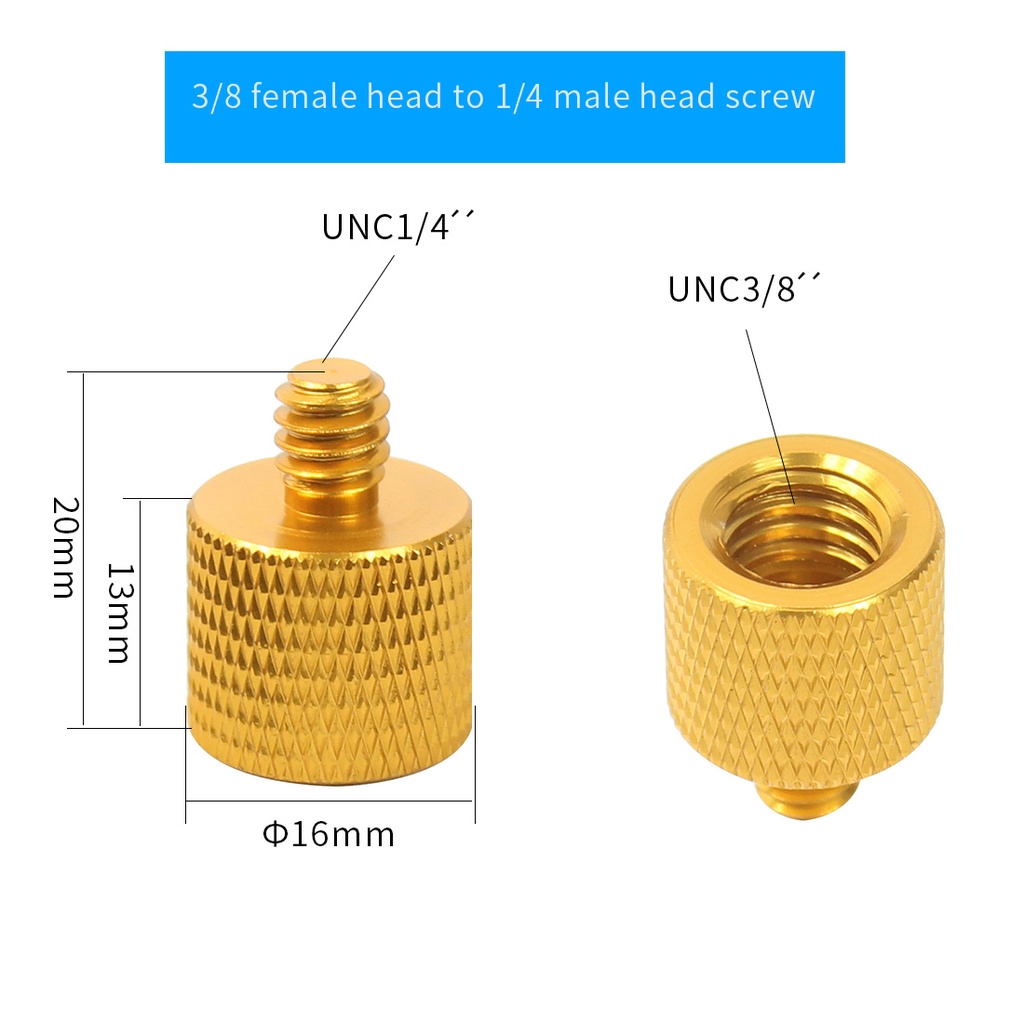 Feichao อะแดปเตอร์สกรูเมาท์ขาตั้งกล้อง 1/4 3/8 ตัวผู้ เป็นตัวเมีย สําหรับขาตั้งกล้องแฟลช 1 ชิ้น