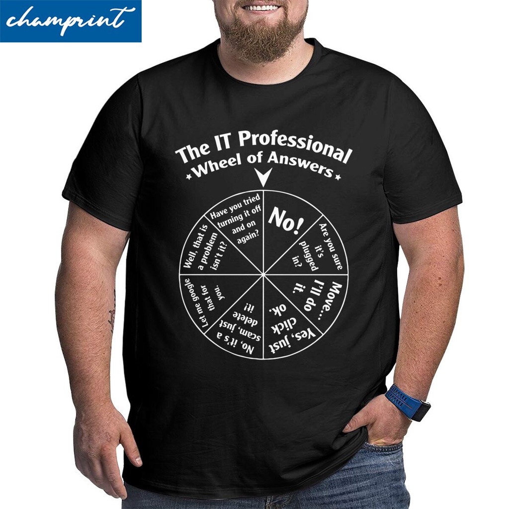 POPULAR QZThe It Professional Wheel Of Answers T Shirts Men'S Programmer Software Engineer T-Shirt B_02