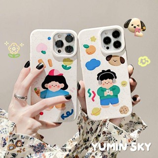 เคสโทรศัพท์มือถือ ลายการ์ตูนกราฟฟิตี้น่ารัก ย่อยสลายได้ สําหรับ Iphone Apple 14pro max 13 12 11