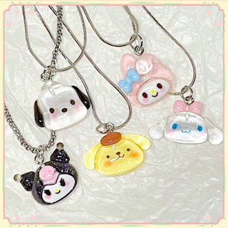 Sanrio สร้อยคออุปกรณ์ตกแต่งการ์ตูน Cinnamoroll Kuromi Melody Purin สาวนุ่ม Ins นักเรียนแฟนไหปลาร้าโซ่หวานสาวของขวัญ【 Sunny】