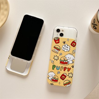 ใหม่ เคสโทรศัพท์มือถือแบบกระจกสไลด์ กันกระแทก สําหรับ iP Phone 14 11 12 13 ProMax Plus【PUPPY】