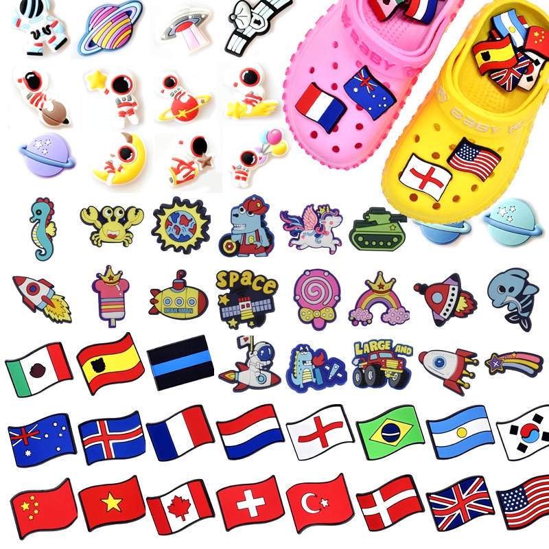 Croc Jibz Pins กระดุม จี้รูปอวกาศ สําหรับรองเท้า DIY
