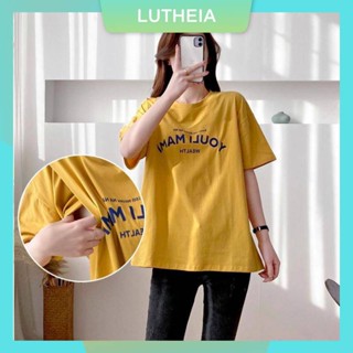 ชุดคนท้องแฟชั่น ชุดให้นมบุตรแฟชั่น เสื้อให้นมลูก เสื้อแขนสั้น พิมพ์ลายตัวอักษร ทรงหลวม ขนาดใหญ่ สไตล์เกาหลี แฟชั่นฤดูร้อน สําหรับให้นมบุตร