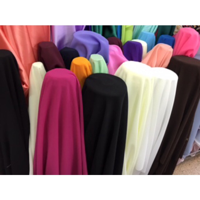 ผ้าเมตร ชีฟองเนื้อทราย เนื้อนอก ผ้าจอเจียนอก ผ้าซีทรู ชีฟองญี่ปุ่น สีพื้น หน้ากว้าง 45 นิ้ว