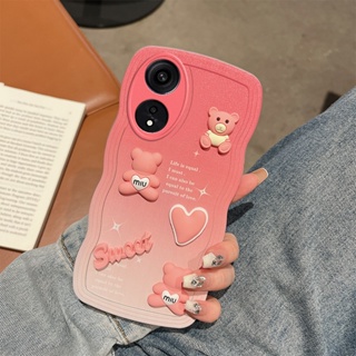 เคส OPPO A78 5G เคสOPPO A78 เคสโทรศัพท์มือถือแบบนิ่ม tpu ลายการ์ตูนน่ารัก 3D สีชมพู ฟ้า ไล่โทนสี สําหรับ MMX