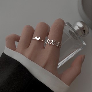 Hollowed Out Love Ring Female Opening Ring Niche Design Sense Ins Tide Cold Wind Female Index Finger Personality Fashion Ring