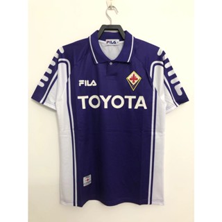 เสื้อกีฬาแขนสั้น ลายทีมชาติฟุตบอล Fiorentina 99-00 ชุดเหย้า สไตล์เรโทร แห้งเร็ว สําหรับผู้ชาย ไซซ์ S-XXL