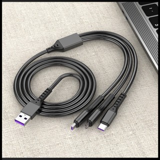 Zevaret 3 In 1 สายชาร์จ Usb Type-c 66w 5a ชาร์จเร็วมาก สําหรับ Android Iphone