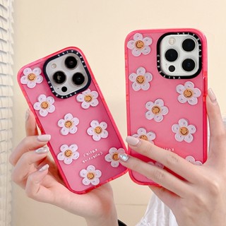 Casetify เคสโทรศัพท์มือถืออะคริลิคใส แบบแข็ง กันกระแทก ลายดอกทานตะวัน สีชมพู สําหรับ iPhone14 13 12 11 Pro Max 14Plus