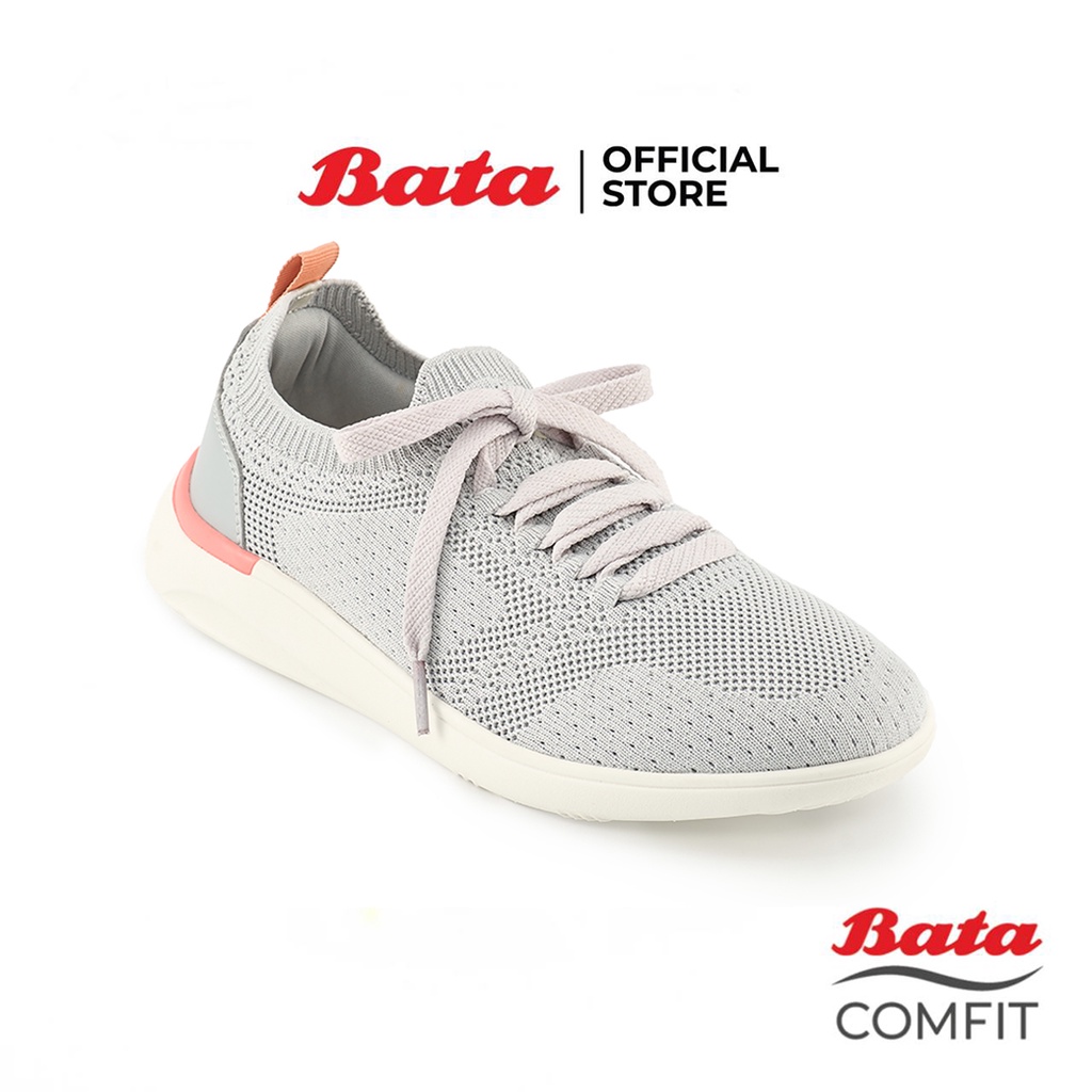 Bata บาจา Comfit รองเท้าผ้าใบแบบผูกเชือก รองรับน้ำหนักเท้าได้ดี  สำหรับผู้หญิง รุ่น SILVER สีเทา 6512746 สีน้ำตาล 6518746