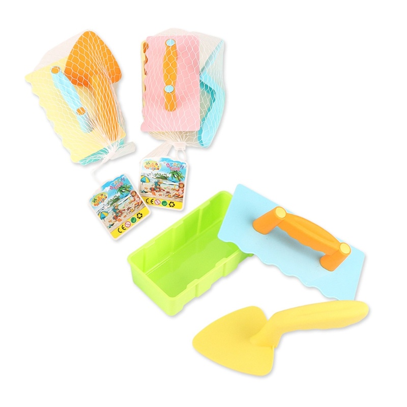 Xi ชุดของเล่นทราย พร้อมถุงตาข่าย รวมไม้พาย พลั่ว กล่องของเล่นชายหาด กลางแจ้ง