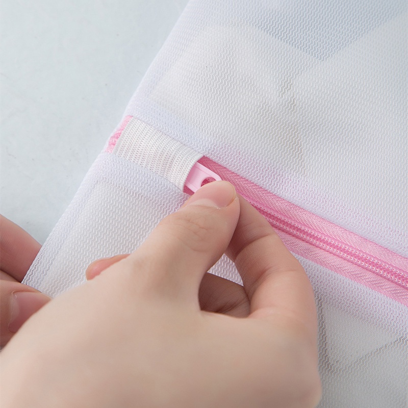 Cozy สีชมพู-ถุงซักผ้า ทนทานและนำกลับมาใช้ใหม่ วัสดุที่ดี ถุงตาข่ายซักผ้าอเนกประสงค์ หลายขนาด - รูปที่ 6