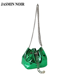 Jasmin NOIR กระเป๋าสะพายไหล่ หนังจระเข้ ขนาดเล็ก แต่งสายโซ่คล้อง แบบเรียบง่าย สําหรับสตรี