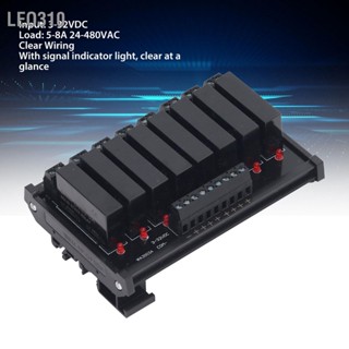 Leo310 โมดูลโซลิดสเตตรีเลย์ การติดตั้งราง DIN 8 ช่อง โซลิดสเตตรีเลย์ 3-32VDC อินพุต 5-8A โหลด 24-480VAC