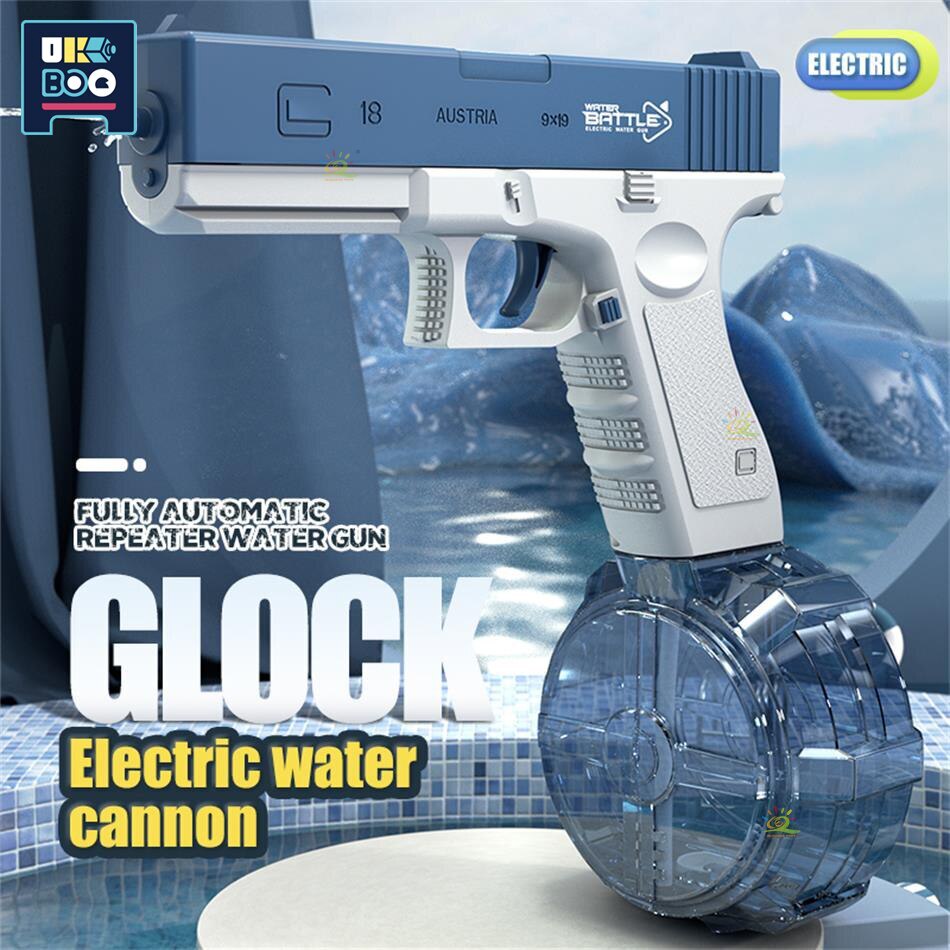 Children's M1911 Glock Space Electric Automatic Water Storage Gun Outdoor Beach Large-capacity Firing Swimming Pool Play