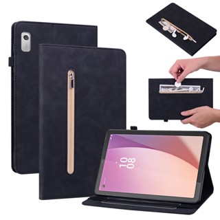 เคสแท็บเล็ตหนัง PU ฝาพับ พร้อมช่องใส่บัตร มีซิป ตั้งได้ สําหรับ Lenovo Tab M9 9.0 นิ้ว 2023 TB310FU TB310XU Lenovo Tab M 9 9.0 นิ้ว