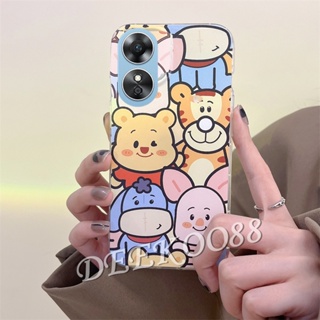 เคสโทรศัพท์มือถือ TPU แบบนิ่ม ลายการ์ตูนแมว เสือน่ารัก สีชมพู สําหรับ OPPOA38 OPPO A38 4G 2023