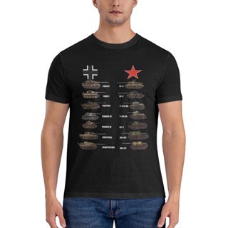 เสื้อยืดลําลอง แขนสั้น พิมพ์ลาย Tanks German Soviet Tiger I Tiger Ii Is-3 T-34 สําหรับผู้ชาย ของขวัญ