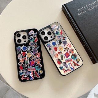 Casetify เคสโทรศัพท์มือถือ TPU กันกระแทก ลายโลโก้ NBA มีกระจกด้านข้าง สําหรับ iPhone 14 Pro MAX 11 12 13 Pro MAX 14 Plus
