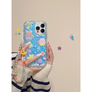 เคสโทรศัพท์มือถือ tpu นิ่ม ไล่โทนสี สะท้อนแสง ลายการ์ตูน สําหรับ iPhone 14 14promax 14pro 12pro 13pro 12promax 13promax