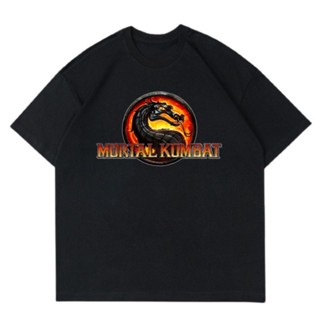 พร้อมส่ง ผ้าฝ้ายบริสุทธิ์ T-Shirt    kaos MORTAL KOMBAT - GET OVER HERE  SCORPIONS  SUBZERO baju tshirt bootleg