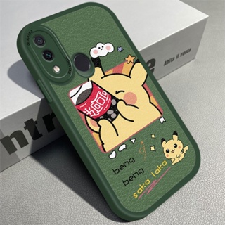 สําหรับ Redmi Note 7 8 9 Pro Max 9S บาง การ์ตูน Coca Pikachu หนัง PU เคสโทรศัพท์