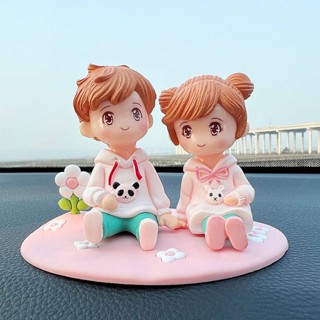 2023 New Cute Couple Car Decoration Car Interior Accessories Internet Celebrity Car Center Console Decoration Supplies ancV