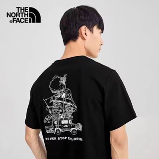 เสื้อยืดแขนสั้น คอกลม ผ้าฝ้าย 100% พิมพ์ลาย The North Face สําหรับผู้ชาย และผู้หญิง