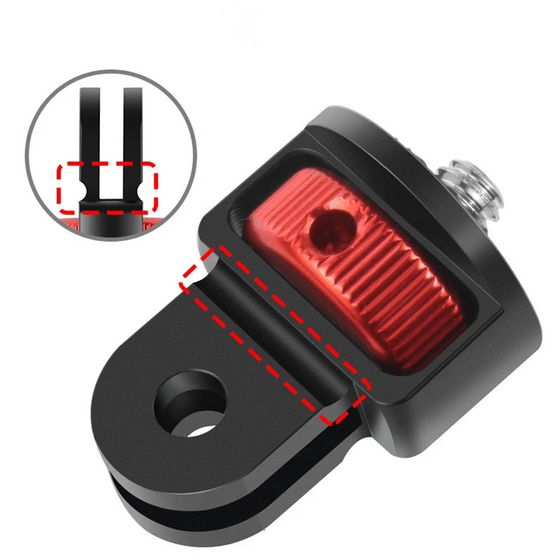อลูมิเนียม 1/4 นิ้วสกรูขาตั้งกล้องอะแดปเตอร์ 360Rotating Mount สําหรับ Gopro Insta360 One X2 X3 Action 3 อุปกรณ์เสริมสําหรับกล้อง thumbnail 5