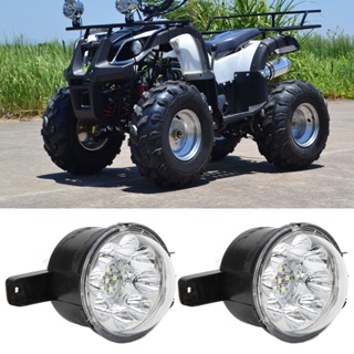 HJ001 12V 14 LEDs ไฟหน้าไฟหน้า 3 หัวเข็มขัดลวดสำหรับ 50cc 70cc 90cc 110cc 125cc ATV สี่ล้อ