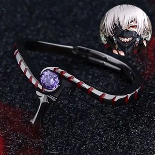 แหวนคอสเพลย์ การ์ตูน Tokyo Ghoul Kaneki Ken Keel Gothic Punk สามารถปรับได้ สไตล์พังก์ ฮาโลวีน เครื่องประดับแฟชั่น