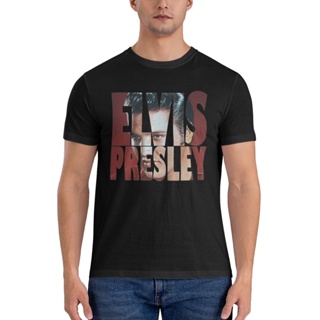 เสื้อยืด ผ้าฝ้าย พิมพ์ลายนักร้อง Elvis Presley King Of Rock สไตล์วินเทจ แฟชั่นอเมริกัน