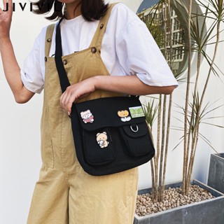 JIVIVIL ก่อนเด็กผู้หญิงกระเป๋า crossbody ของญี่ปุ่นฮาราจูกุน่ารักวินเทจความรู้สึกถุงผ้าใบผู้ส่งสาร