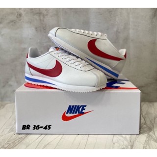 Nike Classic Cortez Leather-White รองเท้าผ้าใบไนกี้สีขาว✅แถมกล่อง+อุปกรณ์ครบ รองเท้าผู้ชาย/หญิง รองเท้าวิ่ง รองเท้าลำลอง