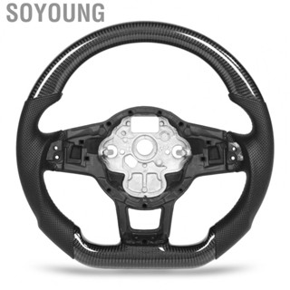 Soyoung Steering Wheel Perforated Leather Steering Wheel Nardo Grey for Volkswagen Golf GLI R GTD Carbon Fiber Nappa Perforated Leather