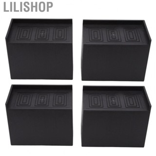 Lilishop 4pcs Heavy Duty Riser Black 5in Squared Enlarged Widened Furniture Riser for Office Oversized Bed Riser