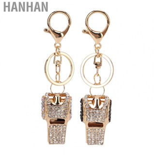 Hanhan Keychain  Whistle Keychain Bag Decoration Czech Rhinestones  for Backpack for Purse